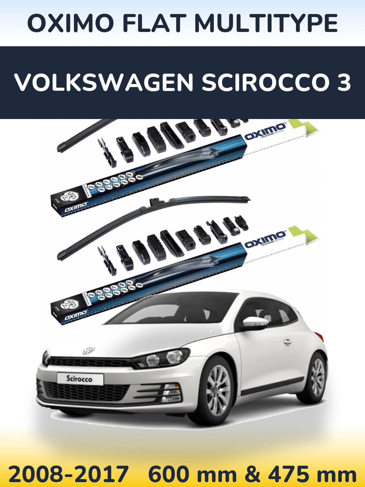 Ștergătoare Oximo Flat MultiTipe pentru Volkswagen Scirocco 3