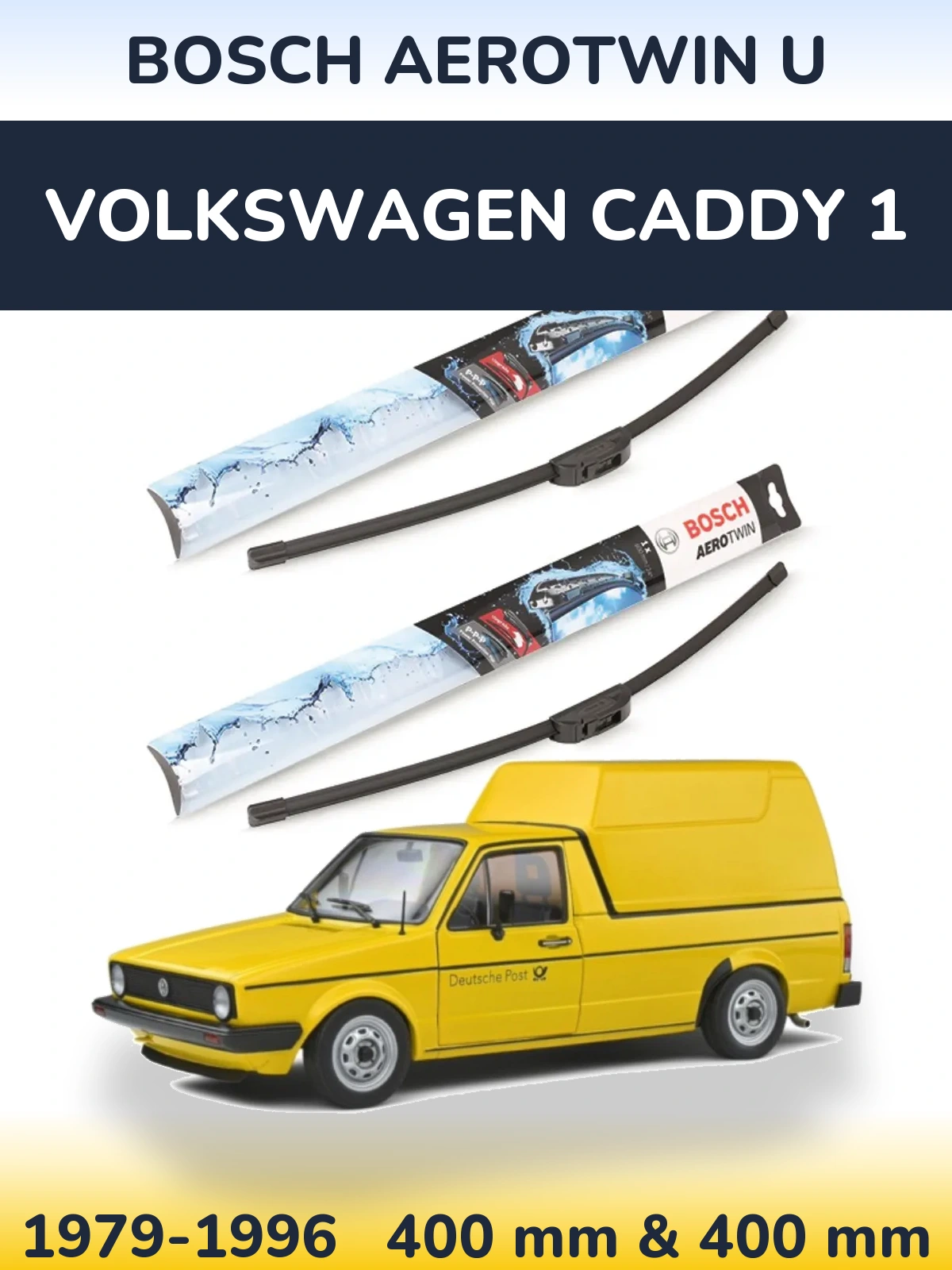 Ștergătoare BOSCH AeroTwin U pentru Volkswagen Caddy 1