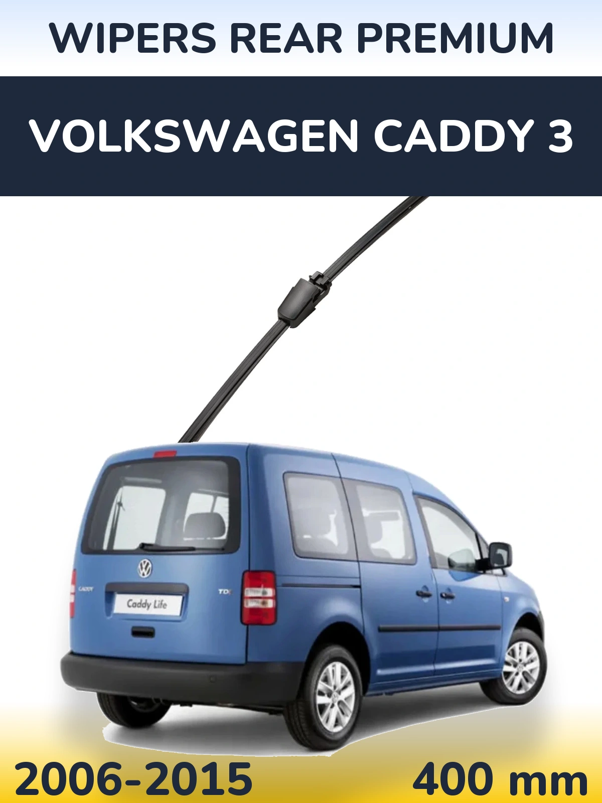 Задний дворник WIPERS REAR PREMIUM 400 мм для Volkswagen Caddy 3 2006-2015