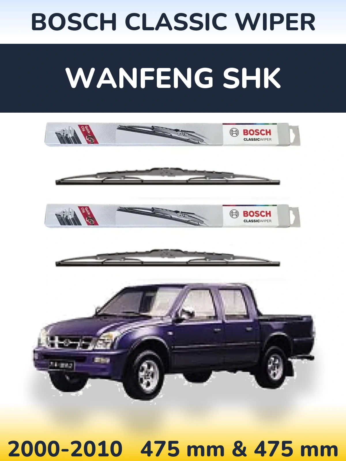 Ștergătoare BOSCH Classic Wiper pentru Wanfeng SHK