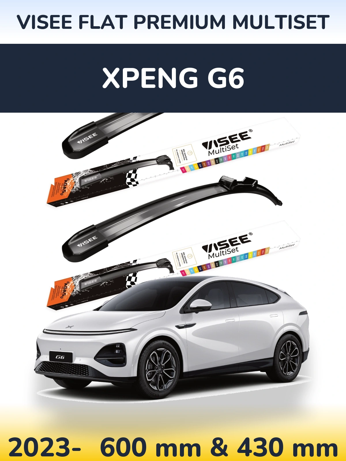 Ștergătoare VISEE FLAT PREMIUM MultiSet pentru XPENG G6