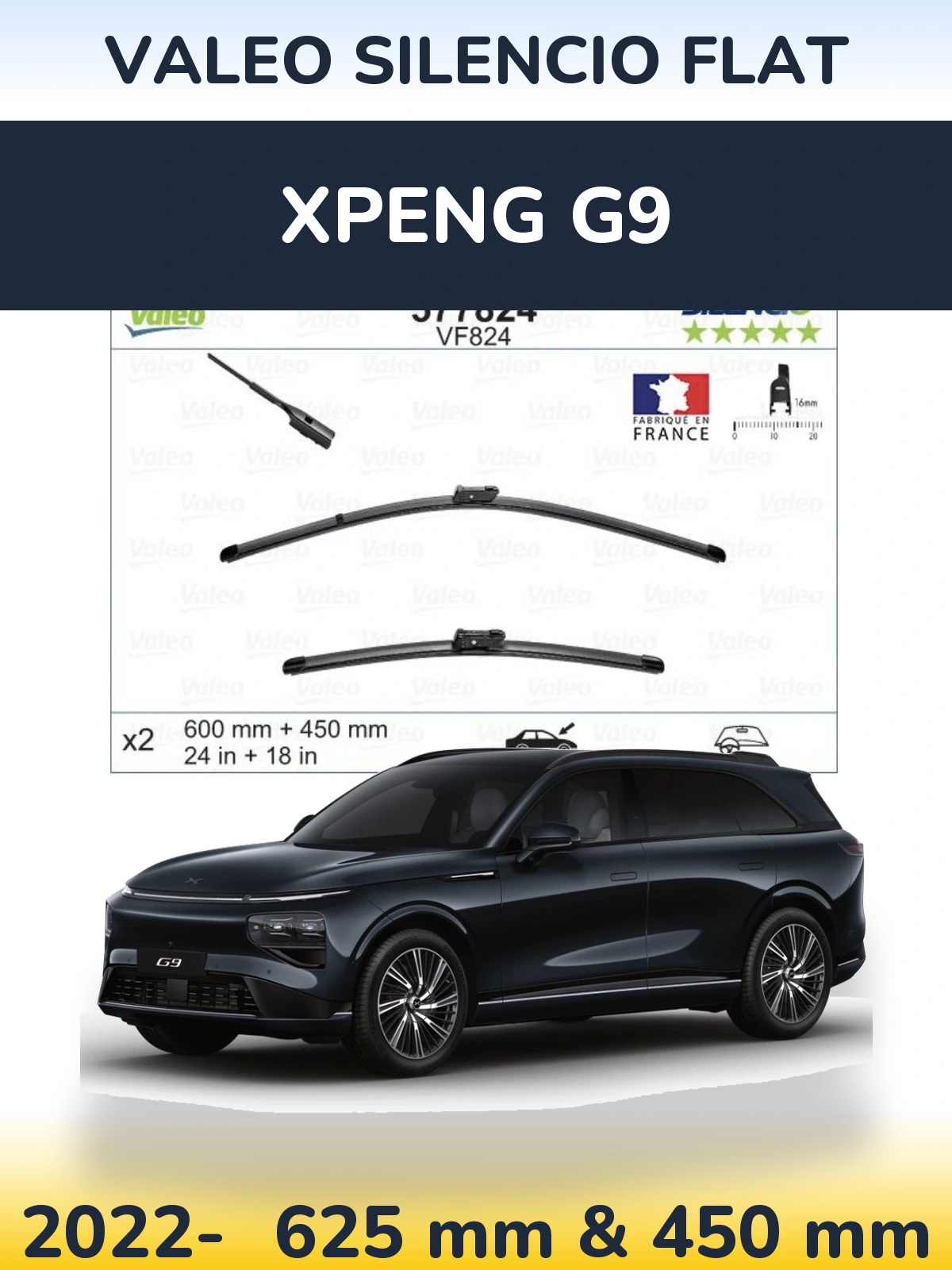 Ștergătoare Valeo Silencio Flat pentru XPENG G9