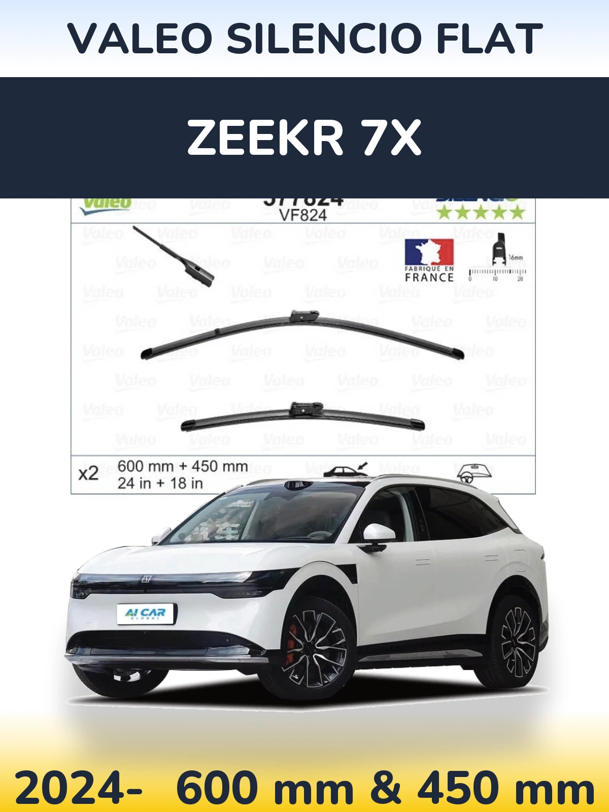 Ștergătoare Valeo Silencio Flat pentru Zeekr 7X