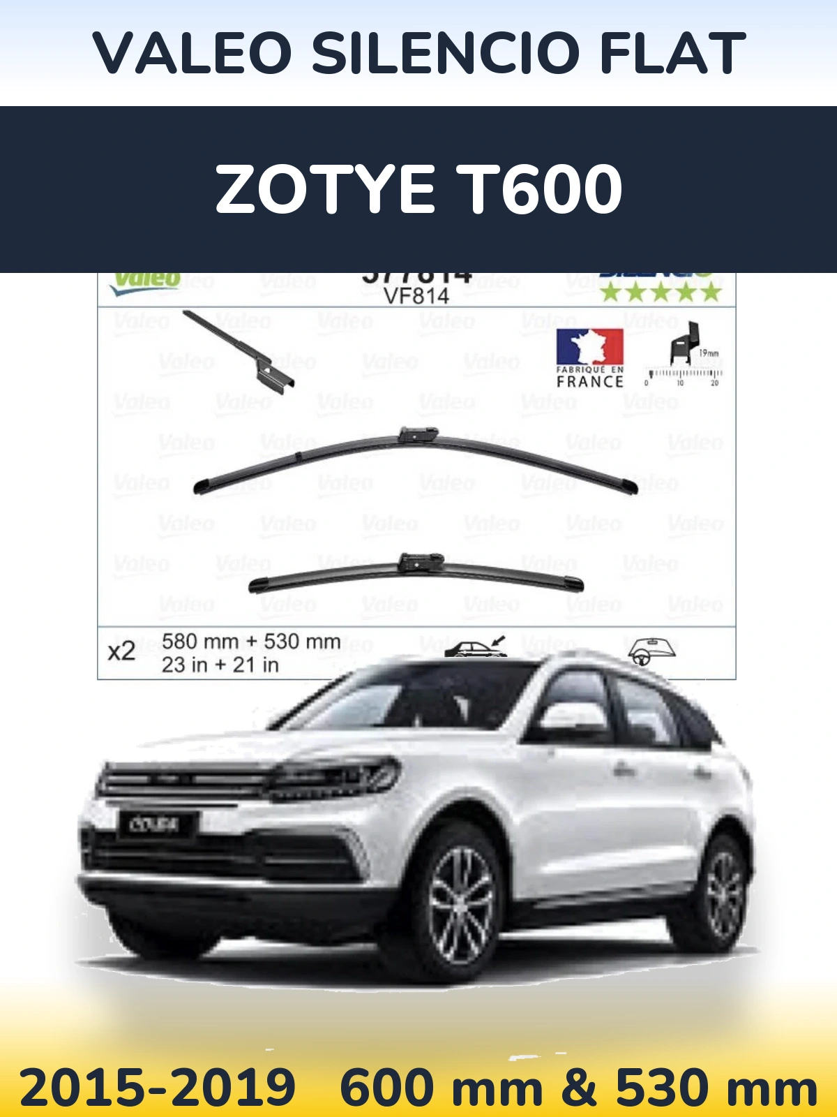Ștergătoare Valeo Silencio Flat pentru Zotye T600