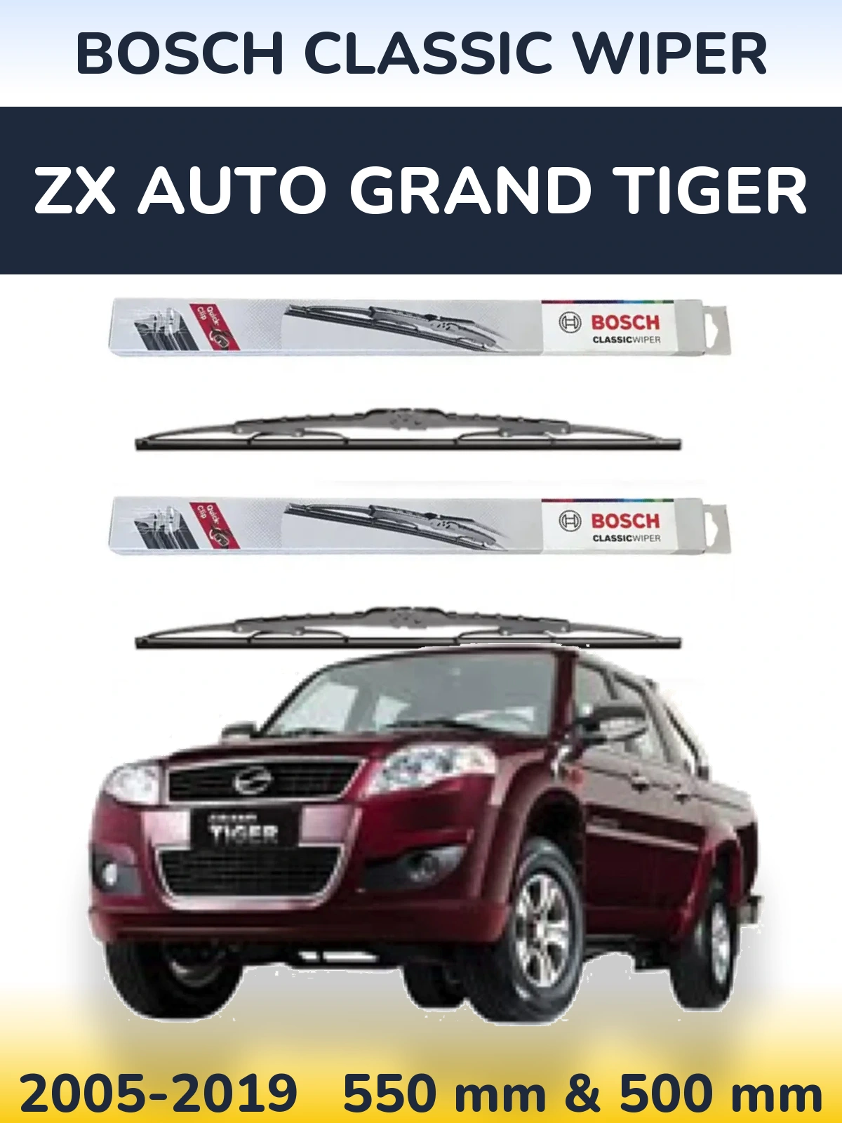 Ștergătoare BOSCH Classic Wiper pentru ZX Auto Grand Tiger