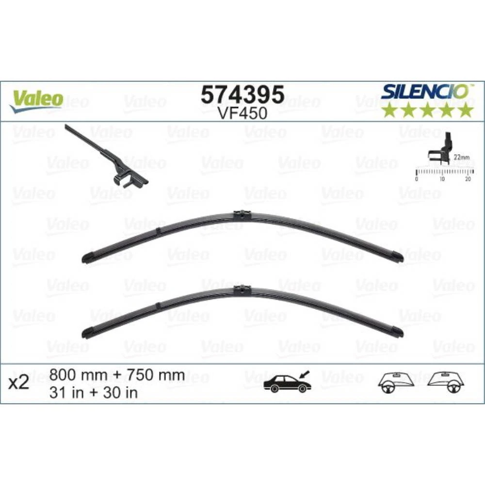 Ștergătoare Valeo Silencio Flat pentru Citroen C4