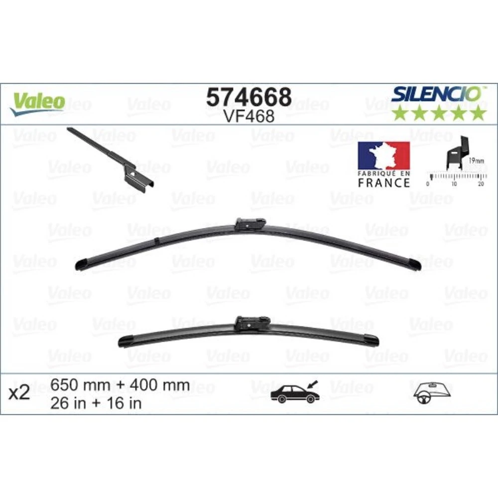 Ștergătoare Valeo Silencio Flat pentru Vinfast VF6