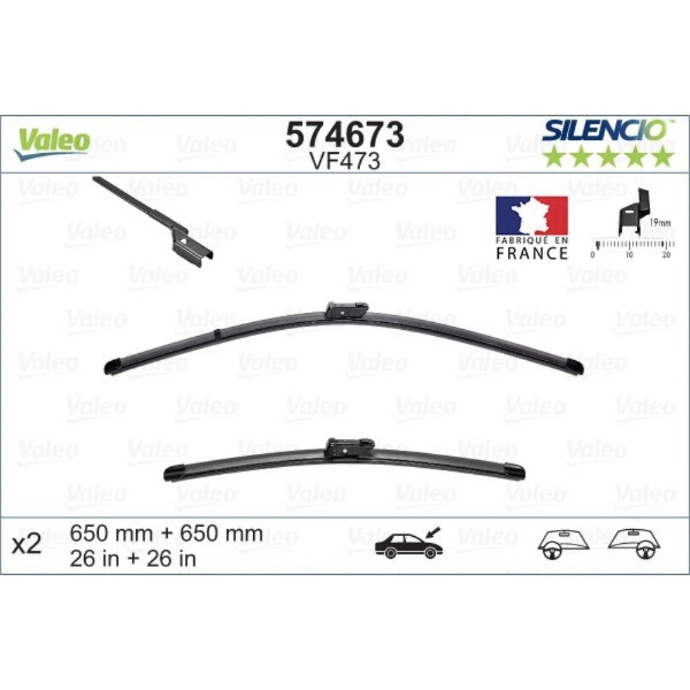 Ștergătoare Valeo Silencio Flat pentru Opel Cascada J