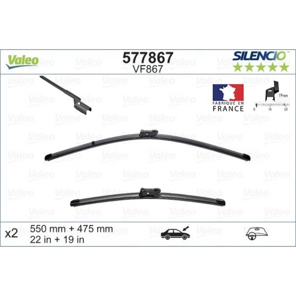 Ștergătoare Valeo Silencio Flat pentru Fiat Toro