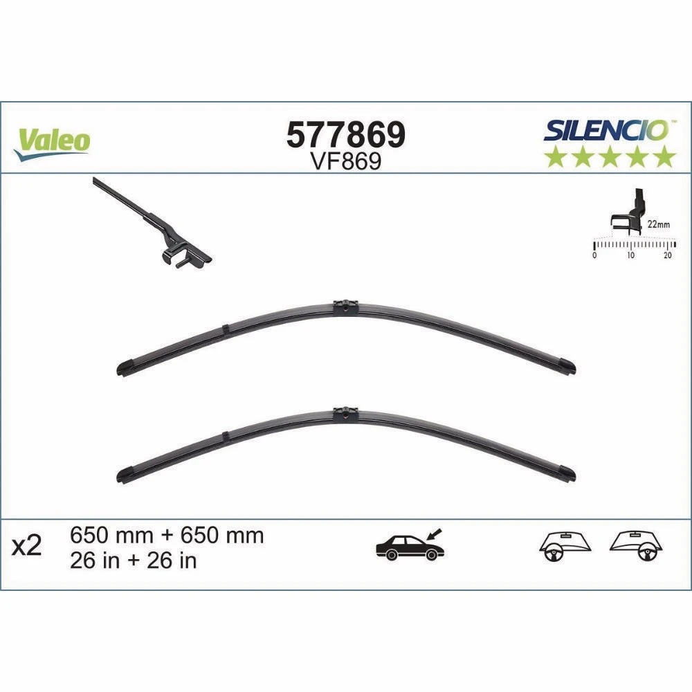 Ștergătoare Valeo Silencio Flat pentru Mercedes E Class