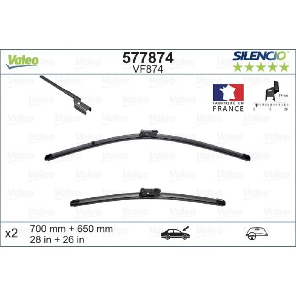 Ștergătoare Valeo Silencio Flat pentru Opel Ampera