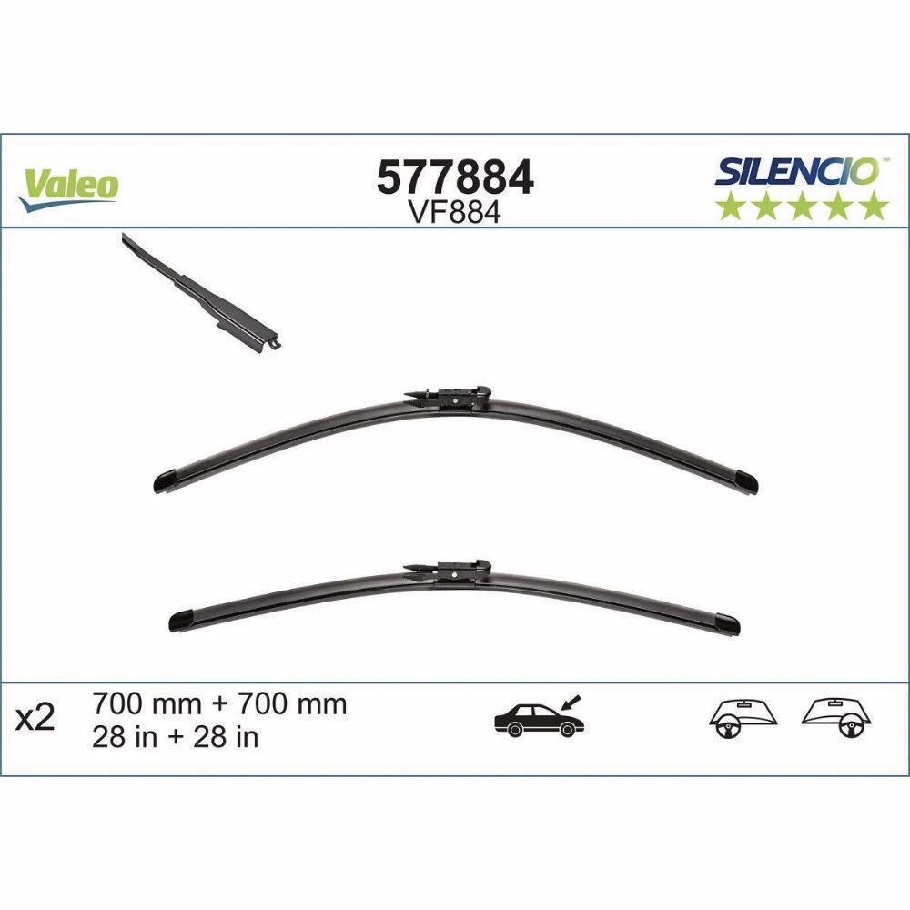 Ștergătoare Valeo Silencio Flat pentru Ford Edge