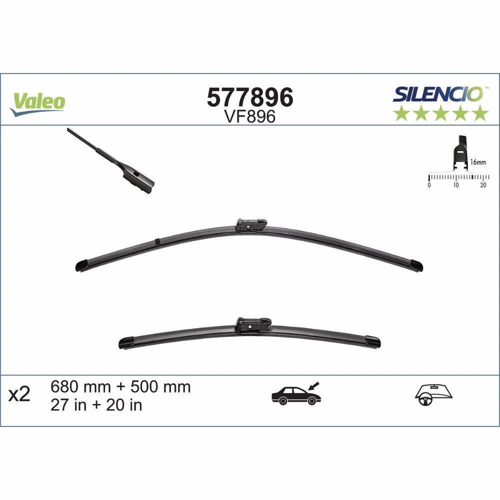 Ștergătoare Valeo Silencio Flat pentru Audi Q7