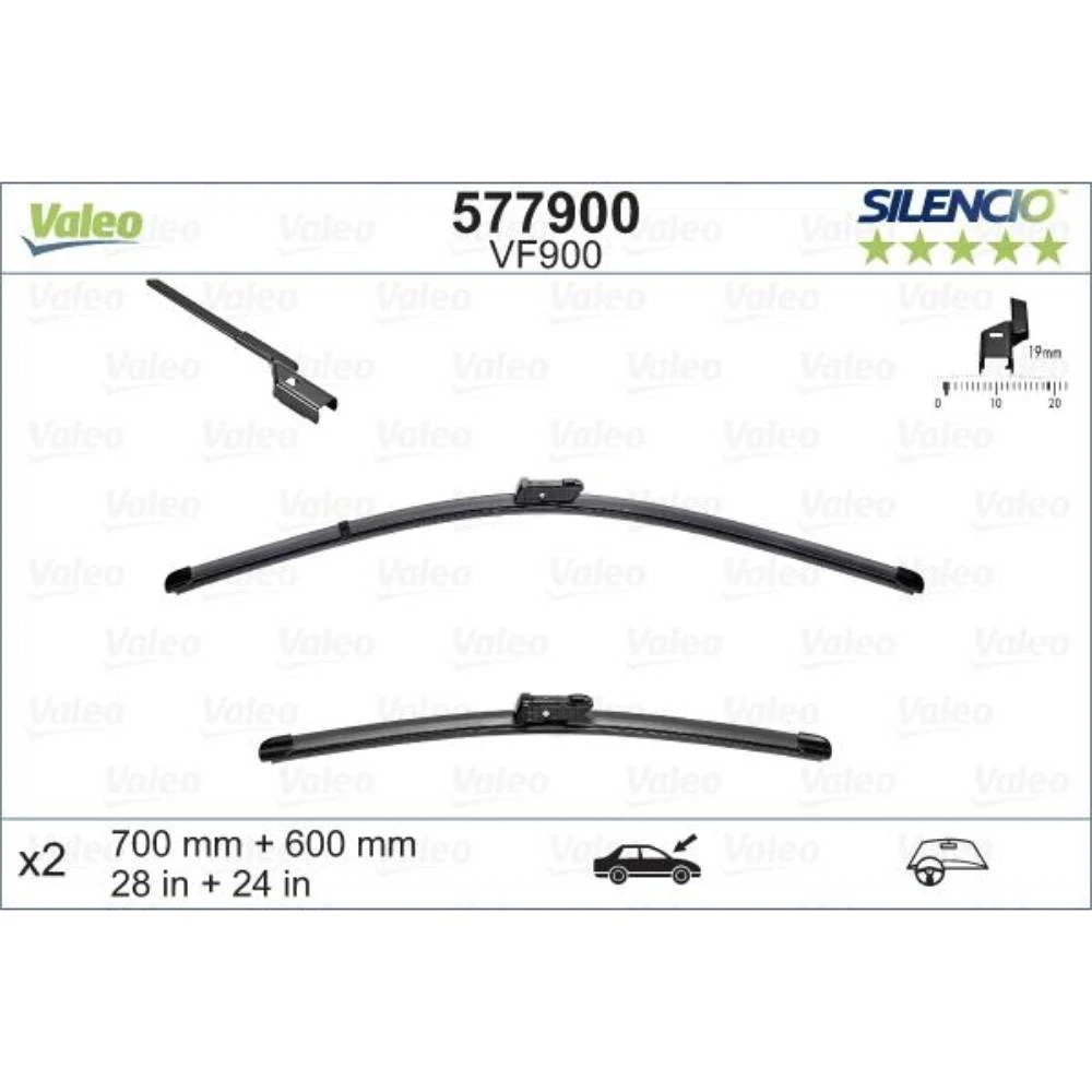 Ștergătoare Valeo Silencio Flat pentru Chevrolet Cruze 2