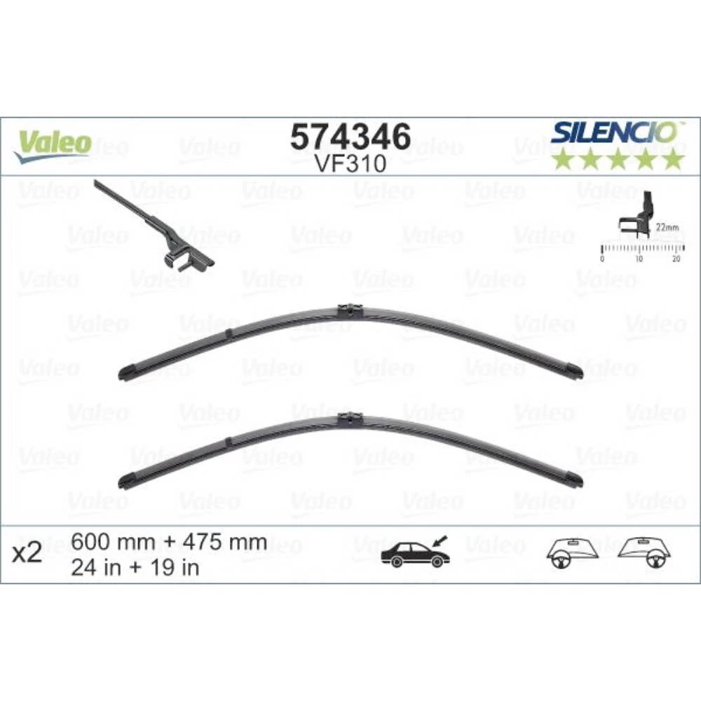 Ștergătoare Valeo Silencio Flat pentru Skoda Octavia 2