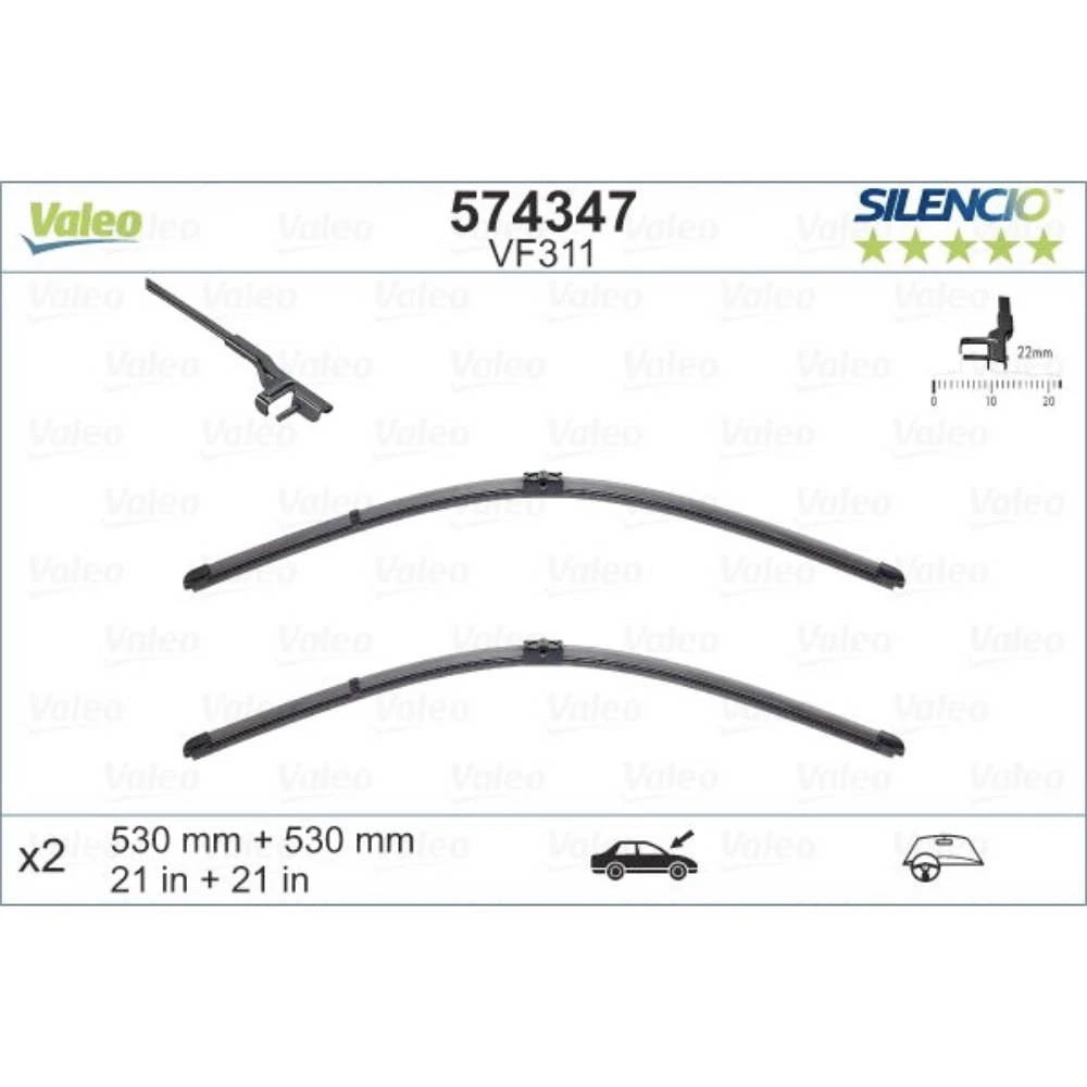 Ștergătoare Valeo Silencio Flat pentru Audi TT