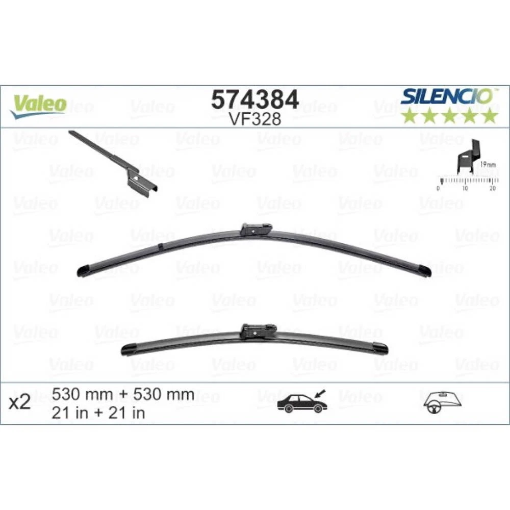 Ștergătoare Valeo Silencio Flat pentru Skoda Fabia
