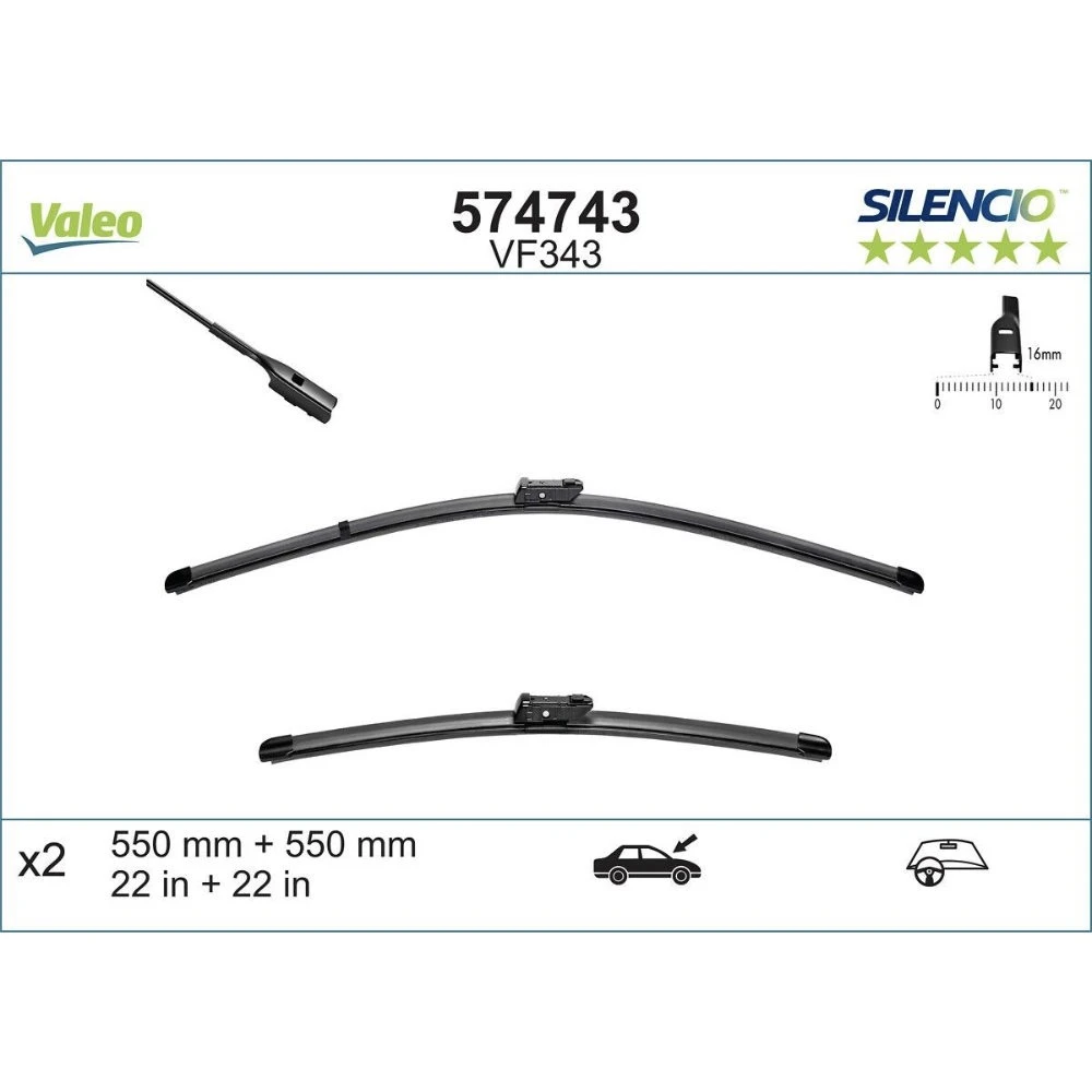 Ștergătoare Valeo Silencio Flat pentru Land Rover Defender
