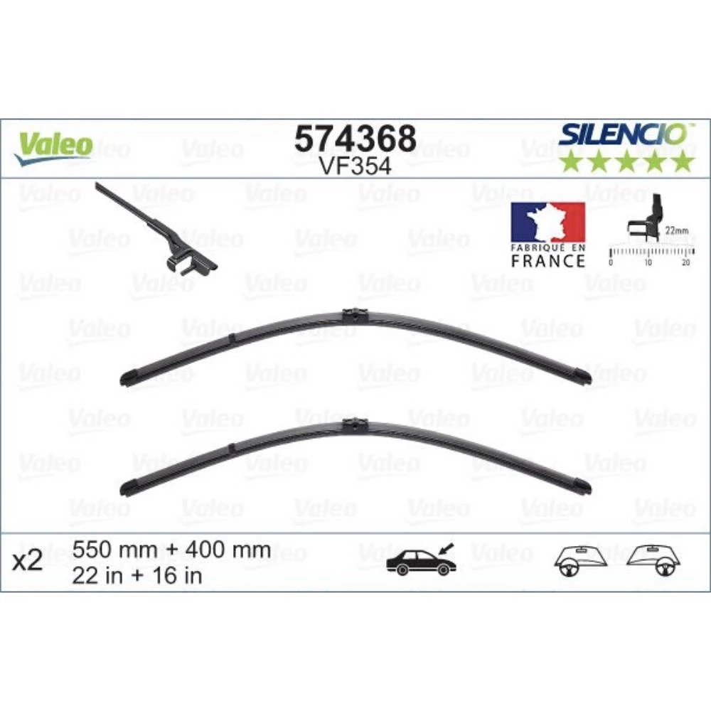 Ștergătoare Valeo Silencio Flat pentru Alfa Romeo GT