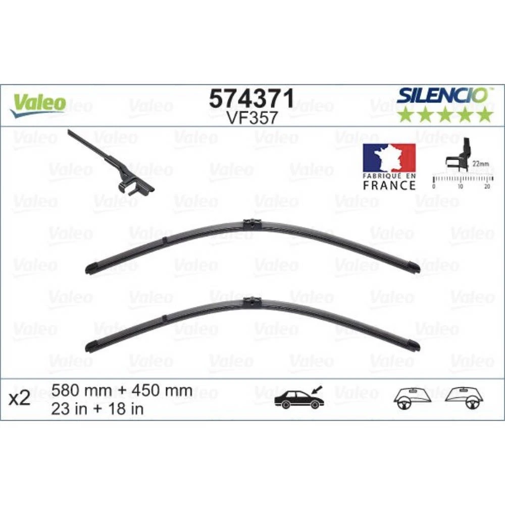 Ștergătoare Valeo Silencio Flat pentru Alfa Romeo 159