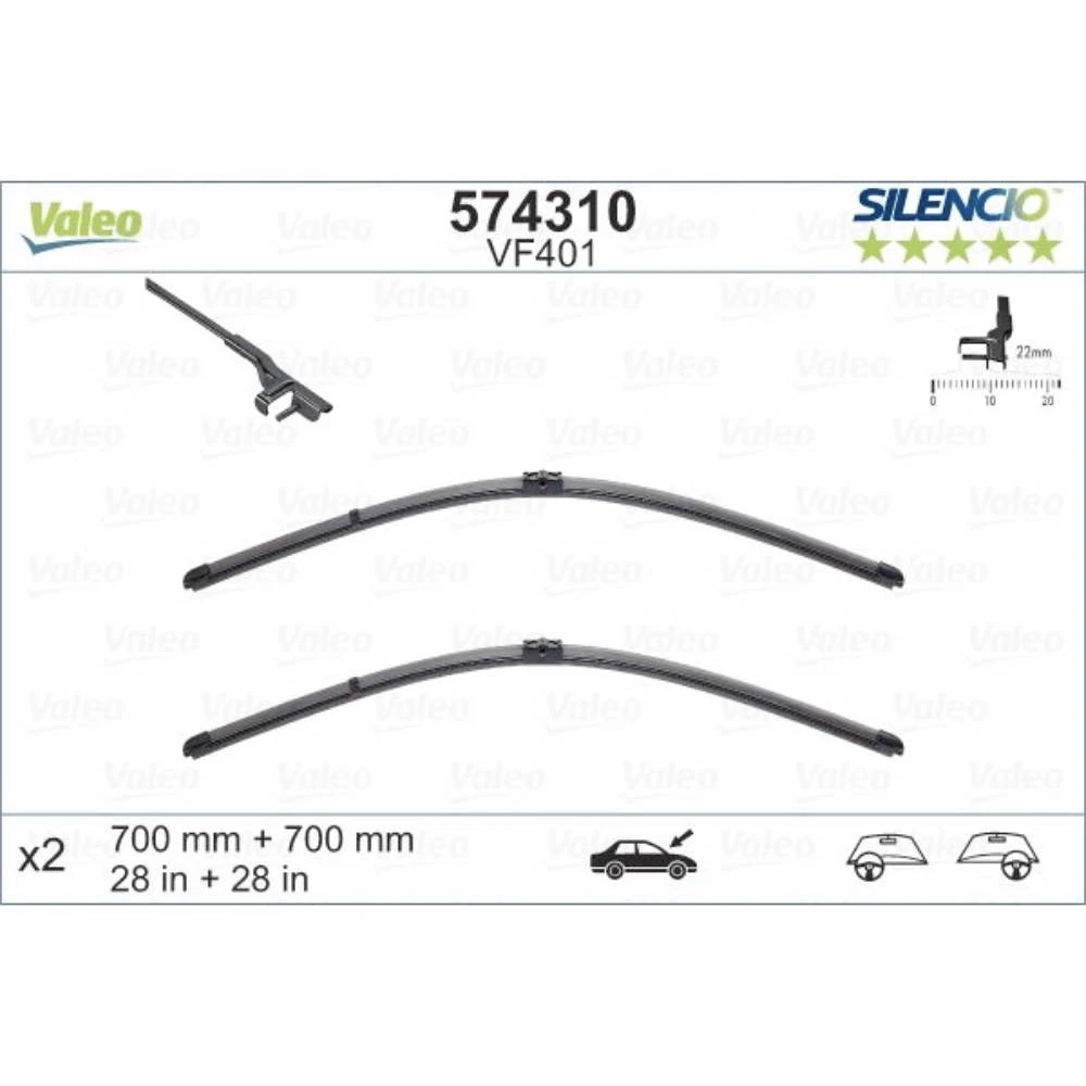 Ștergătoare Valeo Silencio Flat pentru SEAT Alhambra 2