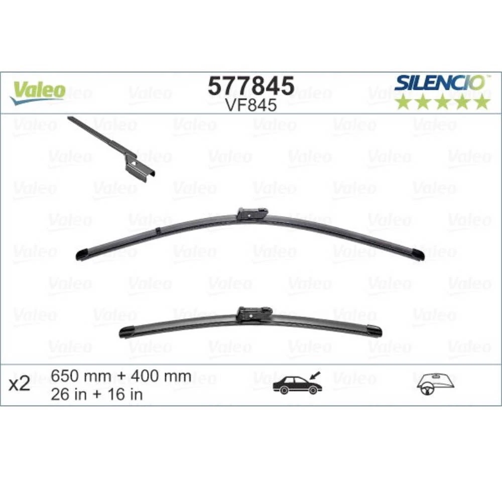 Комплект передних дворников Valeo Silencio Flat 650 & 400 мм для Toyota Avensis 3 2009-2015