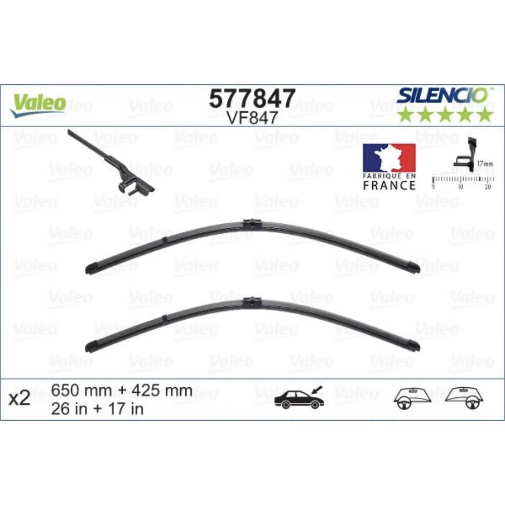 Ștergătoare Valeo Silencio Flat pentru Rolls-Royce Wraith
