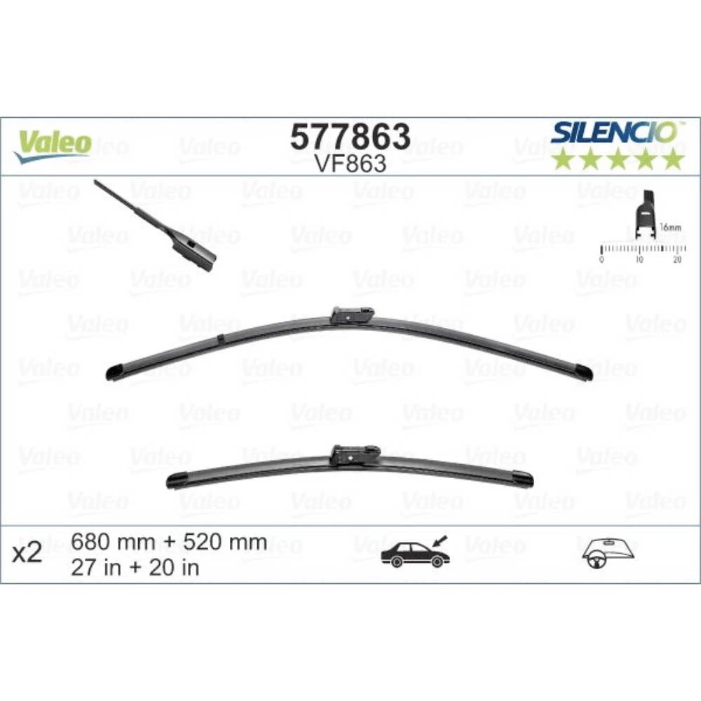 Ștergătoare Valeo Silencio Flat pentru Bentley Bentayga