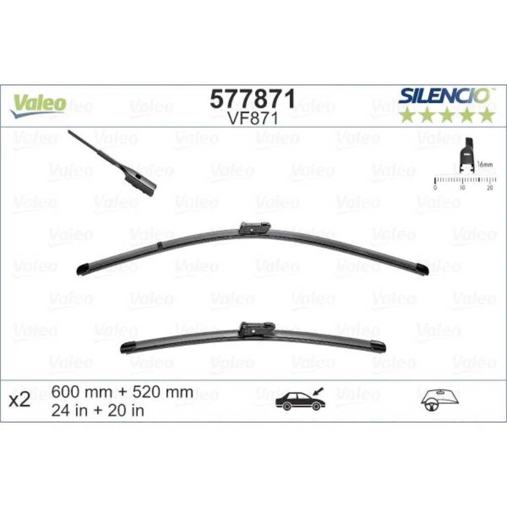 Ștergătoare Valeo Silencio Flat pentru Bentley Continental